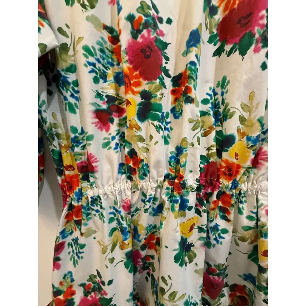 Cara Cara Multicolor Floral Long Sleeve Midi Dress XS Like New